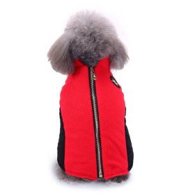 Dog Winter Clothing Coat Reflective Cotton (Option: DZ179 Red-S)