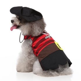 Pet Dog Halloween Christmas Festival Dress Up Clothes (Option: SDZ135 Striped Pirate-S)